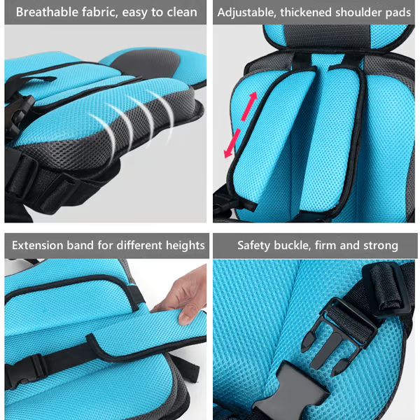 🔥🔥Auto Child Safety Seat Simple Car Portable Seat Belt
