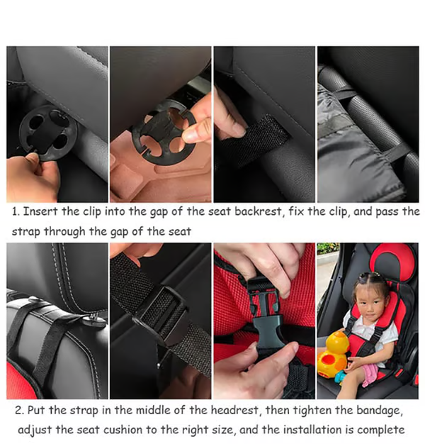🔥🔥Auto Child Safety Seat Simple Car Portable Seat Belt