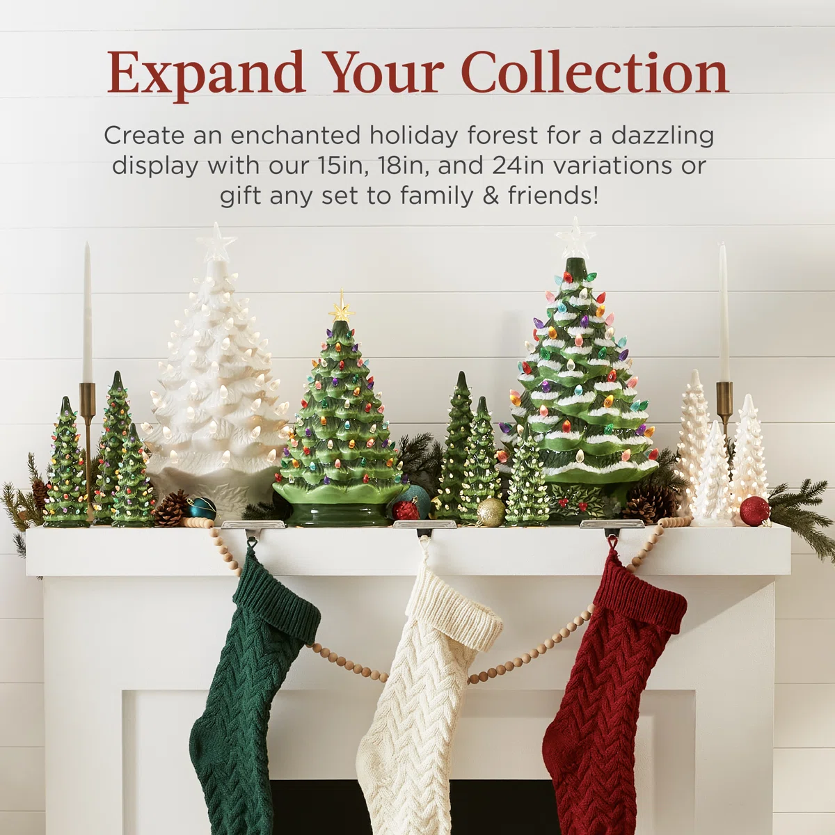 🎁🎄Retro Hand-Painted Tabletop Christmas Trees with Timer (⏰Limited Quantities Available)