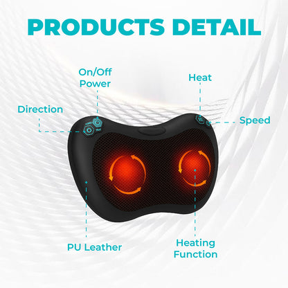 🔥Last Day 50% OFF🔥 Neck & Back Massager Pillow with Heat