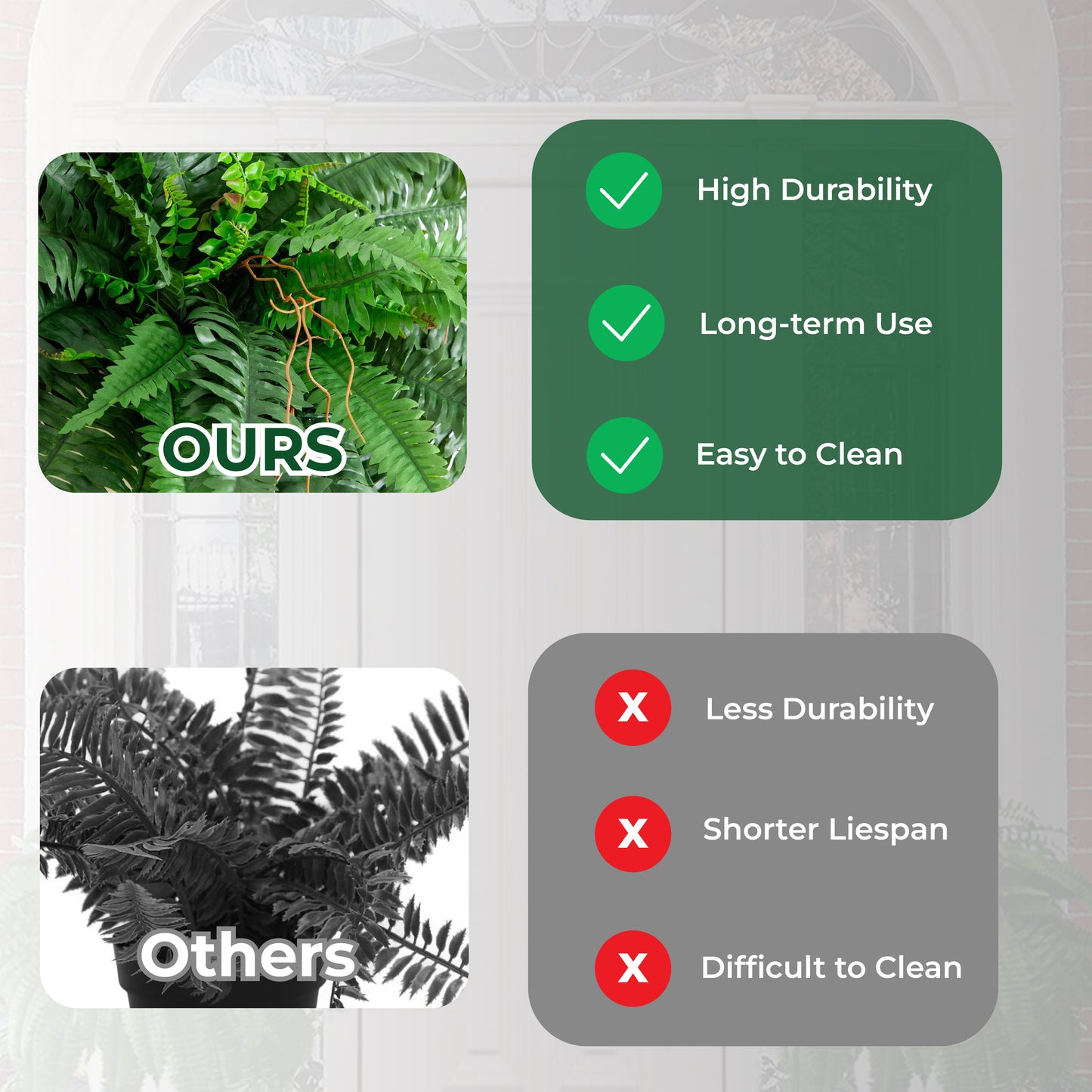 🔥Last Day 50% OFF🔥 UV Resistant Artificial Boston Fern Plant